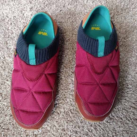 Teva Shoes - Teva ReEMBER Quilted Slip-On Shoes - Burgundy and Teal